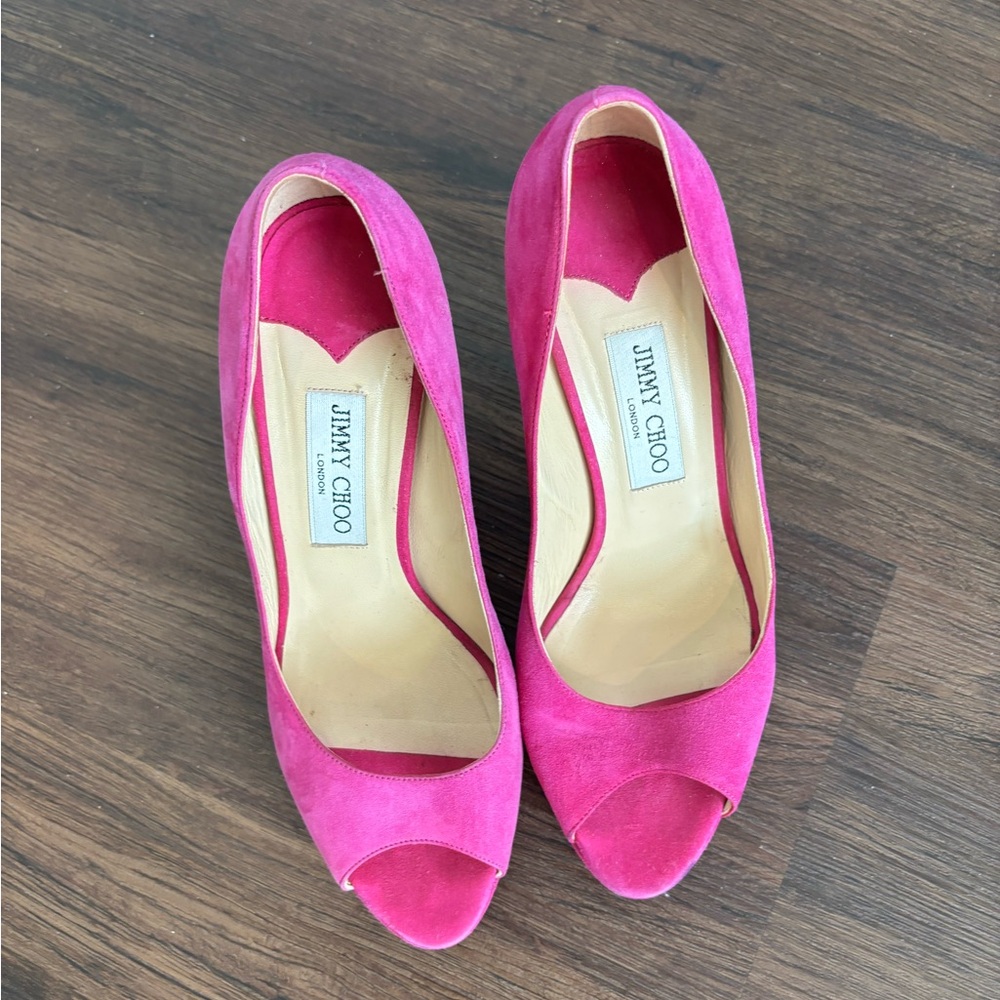 Jimmy Choo Pink Suede Heels